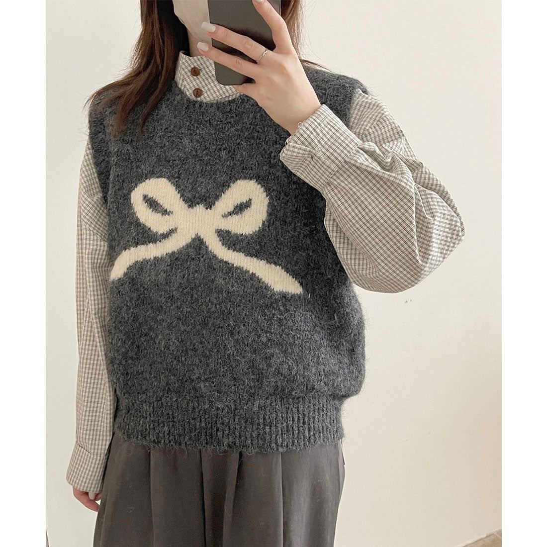ミニミニストア miniministore ニットベスト レディース ニットジレ （ライトベージュ） ライトベージュ