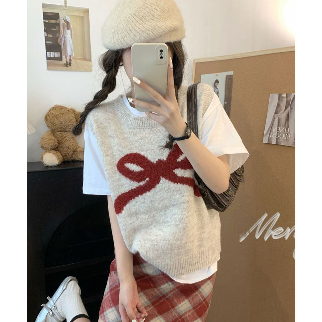ミニミニストア miniministore ニットベスト レディース ニットジレ （ライトベージュ） ライトベージュ