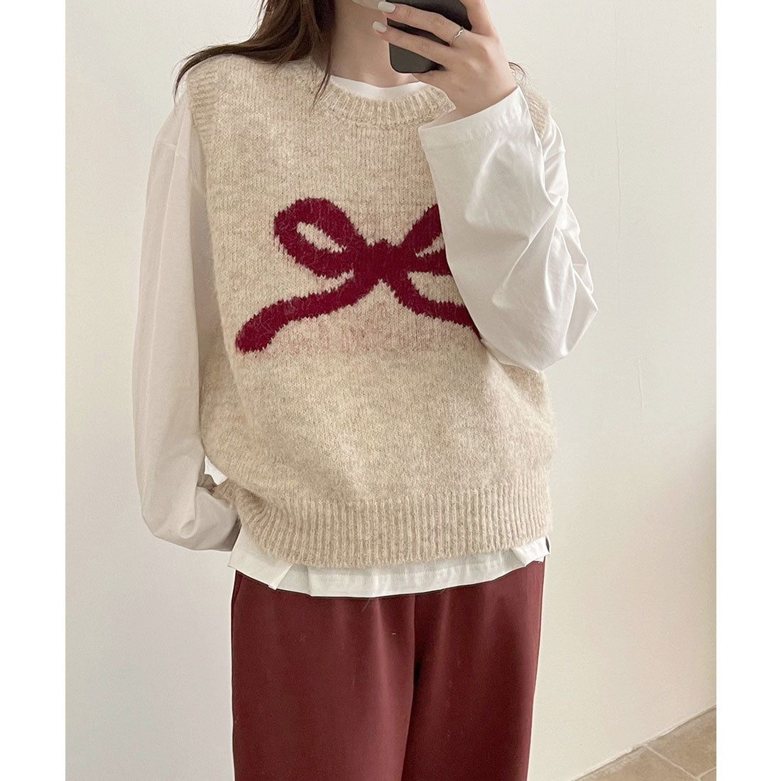 ミニミニストア miniministore ニットベスト レディース ニットジレ （ライトベージュ） ライトベージュ