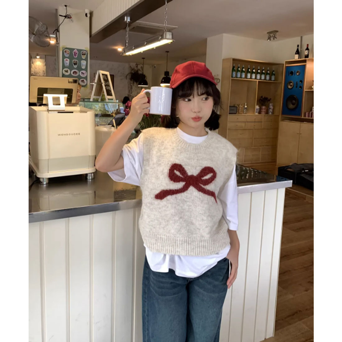 ミニミニストア miniministore ニットベスト レディース ニットジレ （ライトベージュ） ライトベージュ