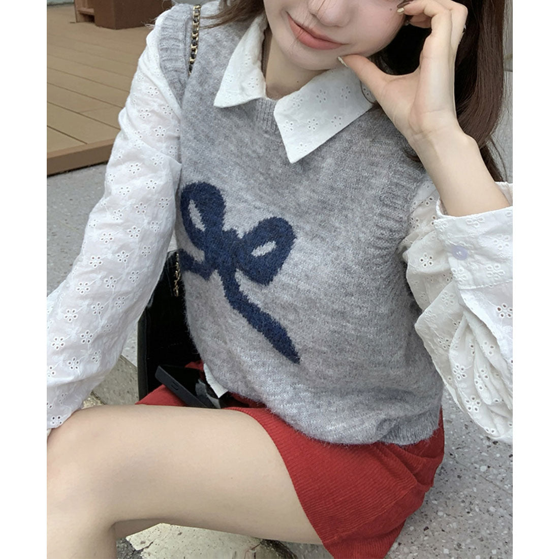 ミニミニストア miniministore ニットベスト レディース ニットジレ （ライトベージュ） ライトベージュ