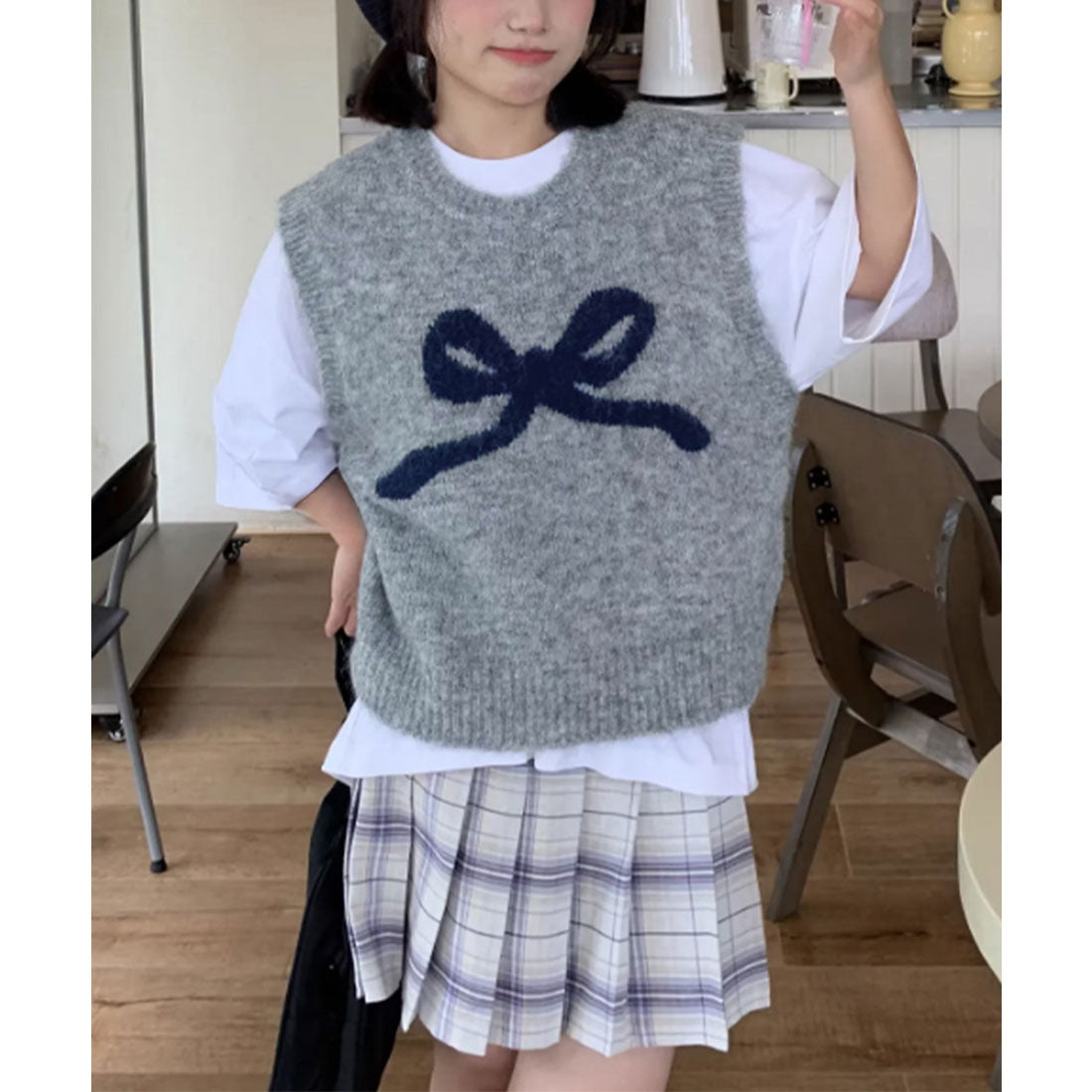 ミニミニストア miniministore ニットベスト レディース ニットジレ （ライトベージュ） ライトベージュ