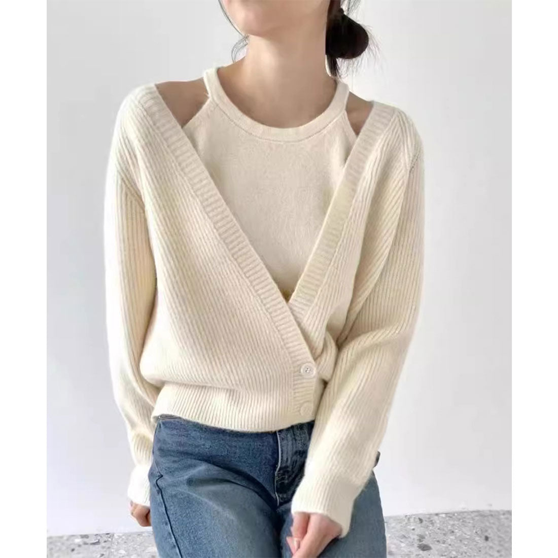 ミニミニストア miniministore ニットトップス レディース 2点セット （ベージュ） ベージュ