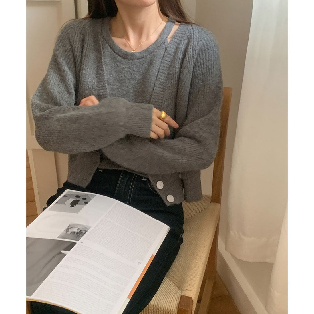 ミニミニストア miniministore ニットトップス レディース 2点セット （ベージュ） ベージュ