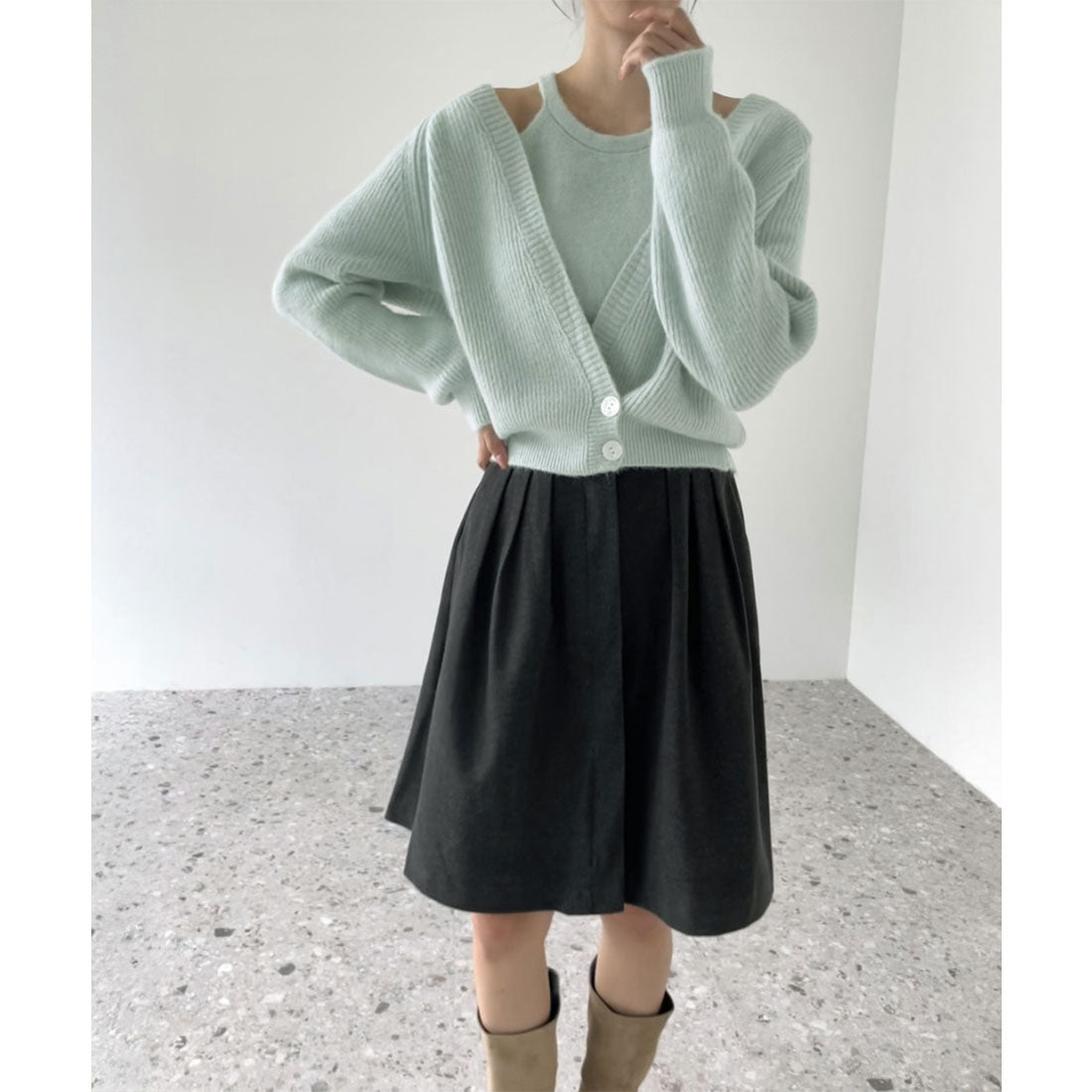 ミニミニストア miniministore ニットトップス レディース 2点セット （ベージュ） ベージュ