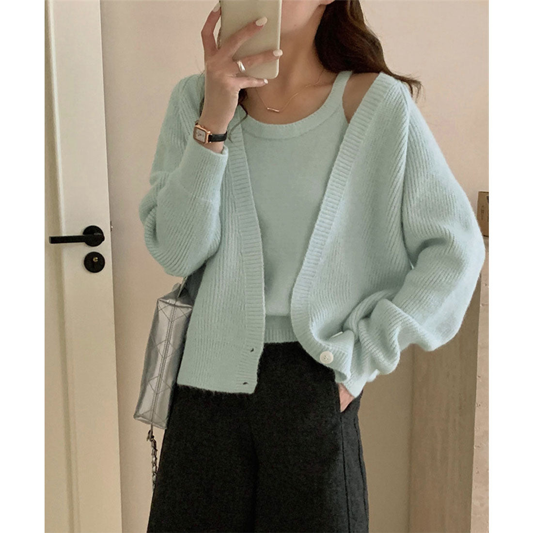 ミニミニストア miniministore ニットトップス レディース 2点セット （ベージュ） ベージュ