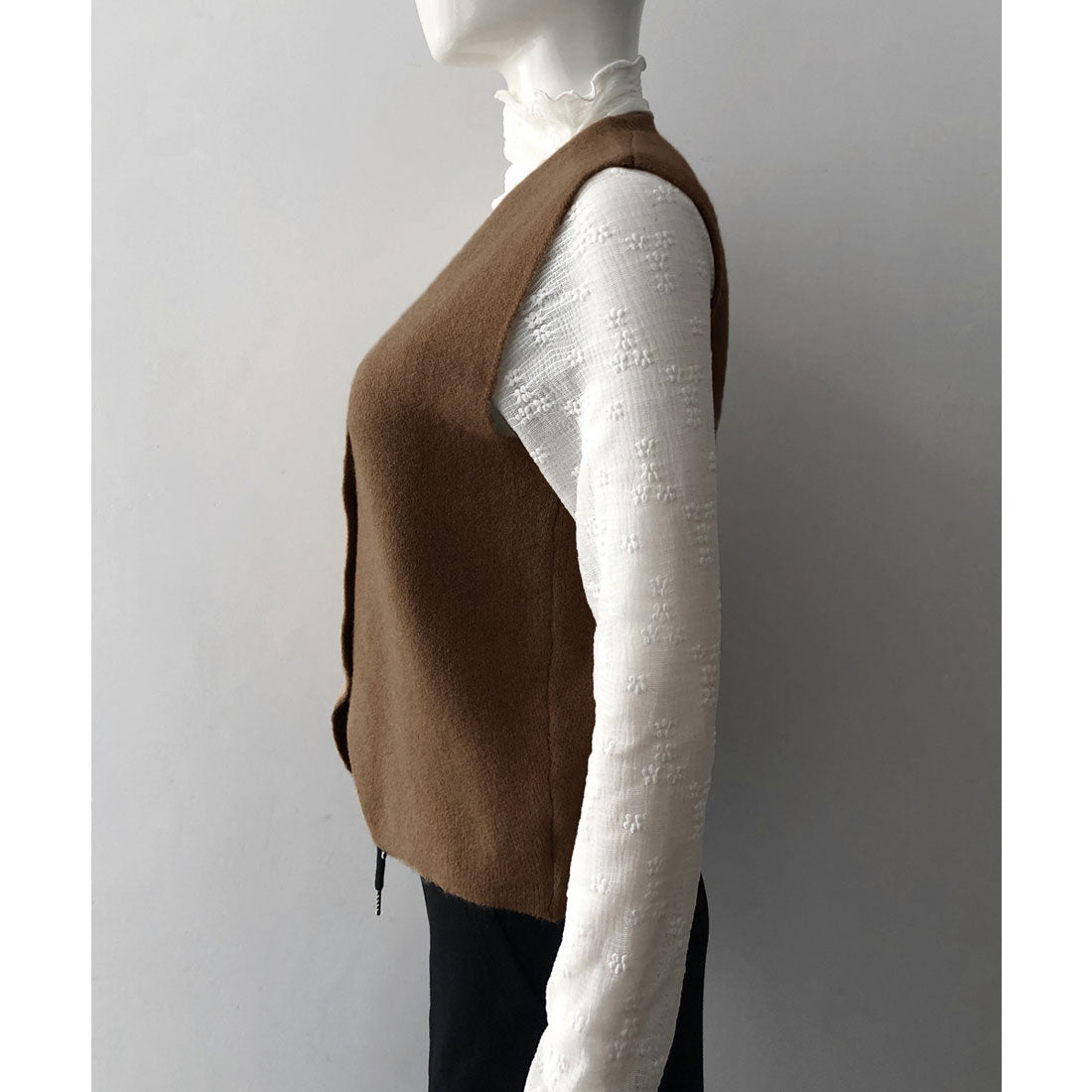 ミニミニストア miniministore ニットベスト ニットジレ 重ね着 秋冬服 （マスタード） マスタード