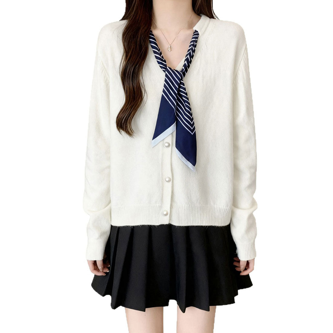 ミニミニストア miniministore ボウタイニットトップス きれいめ 秋冬服 （ブラック） ブラック