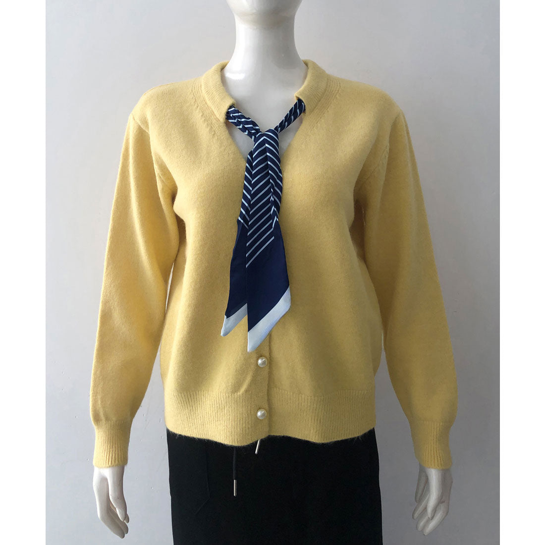 ミニミニストア miniministore ボウタイニットトップス きれいめ 秋冬服 （ブラック） ブラック