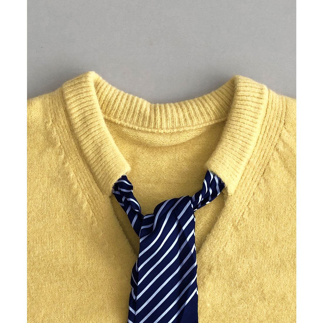 ミニミニストア miniministore ボウタイニットトップス きれいめ 秋冬服 （ブラック） ブラック
