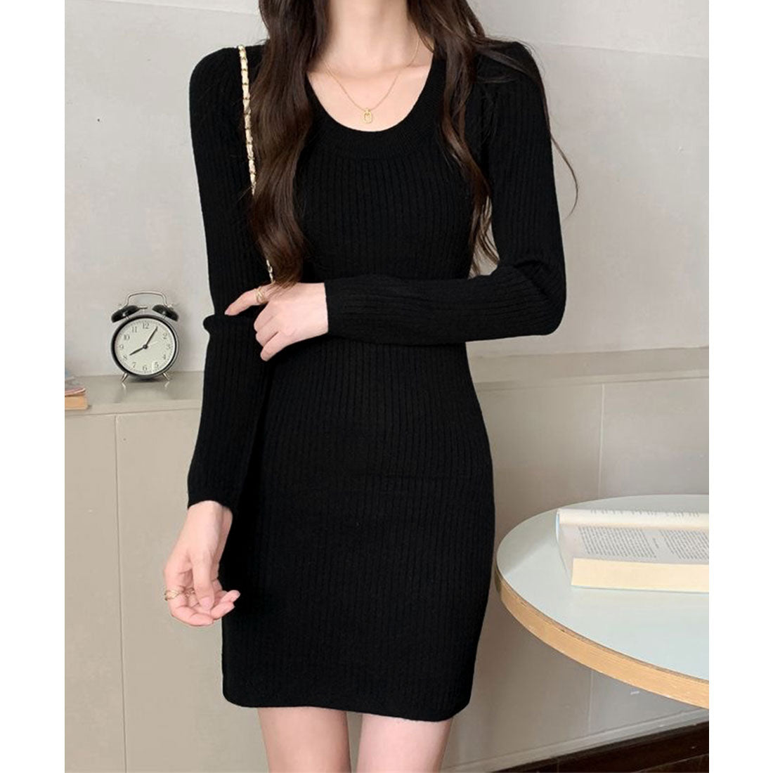 ミニミニストア miniministore リブニットワンピース タイトワンピース （キャメル） キャメル