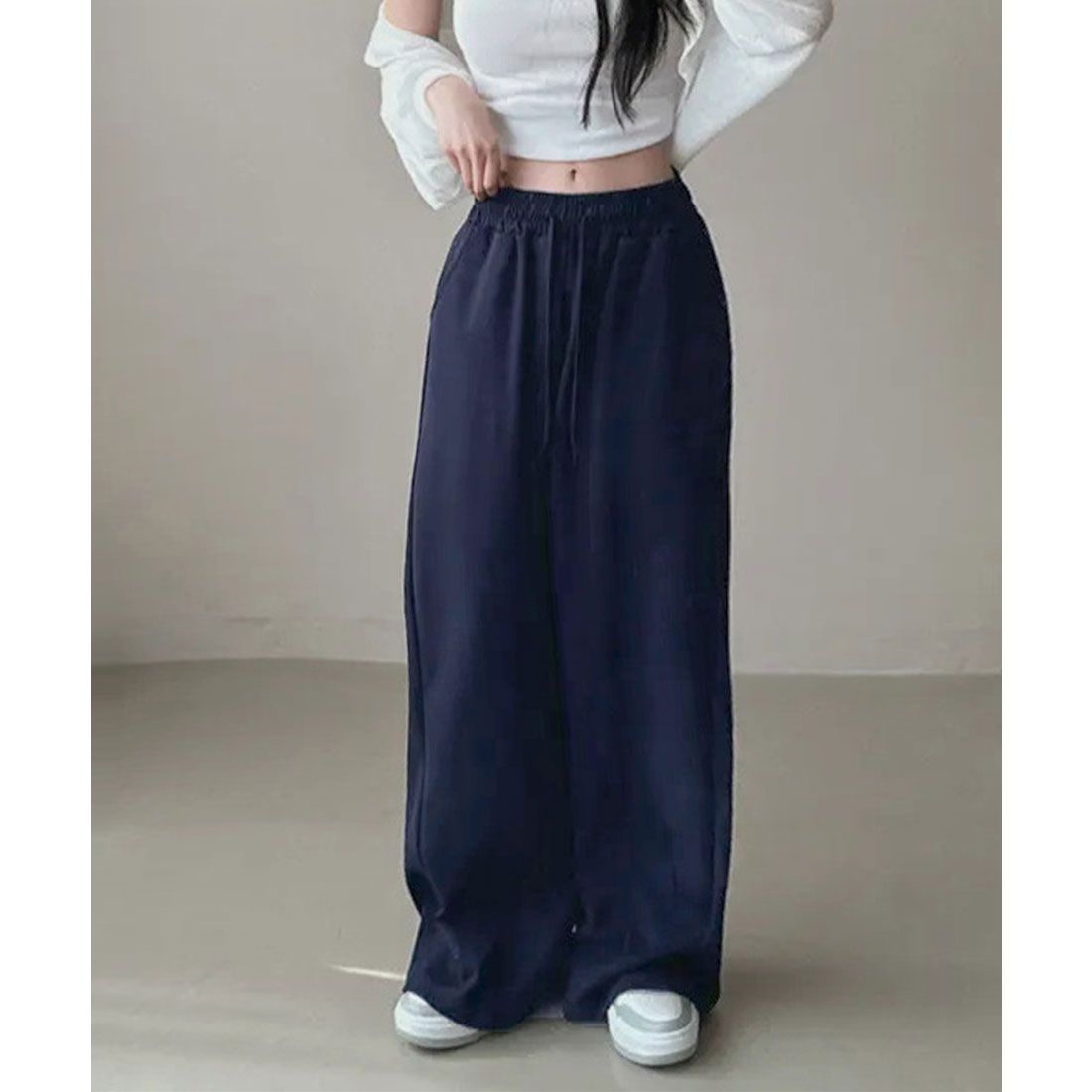 ミニミニストア miniministore バッグプリントワイドスエットパンツ韓国風 （グレー*裏起毛なし） グレー*裏起毛なし