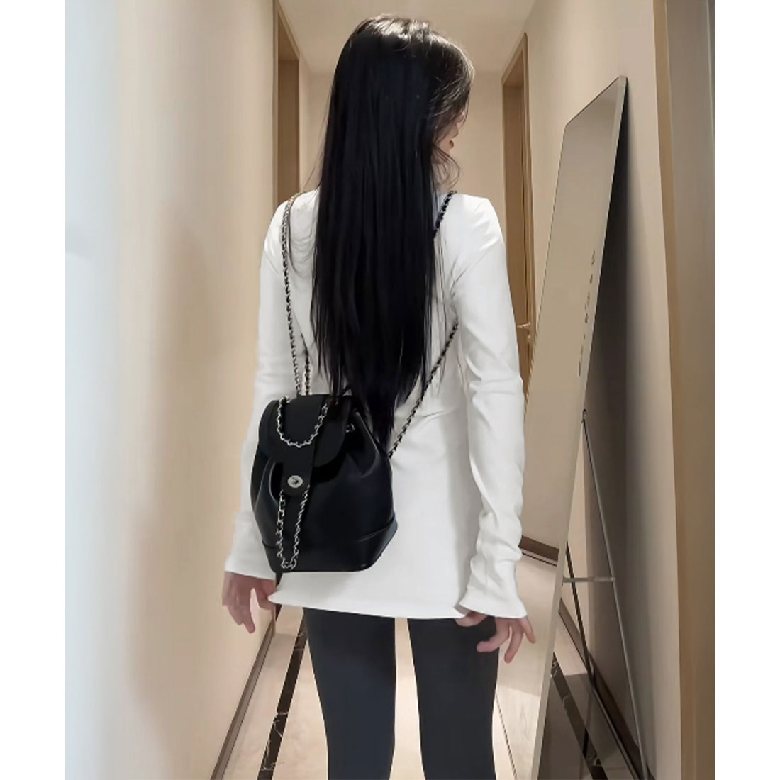 ミニミニストア miniministore ロングTシャツ 重ね着フィットカットソー （グレー*デロン素材） グレー*デロン素材