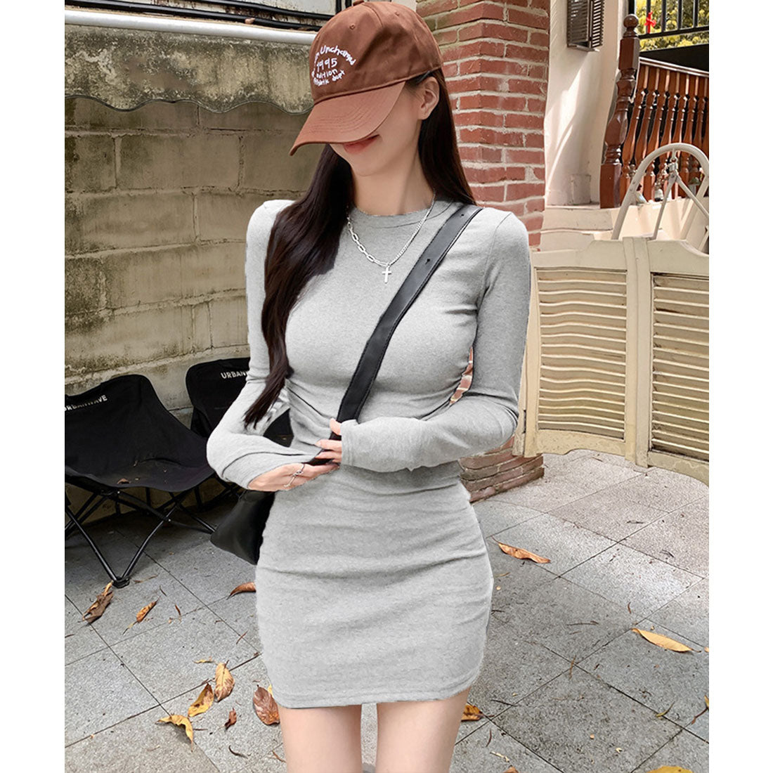 ミニミニストア miniministore ロングTシャツ 重ね着フィットカットソー （グレー*デロン素材） グレー*デロン素材