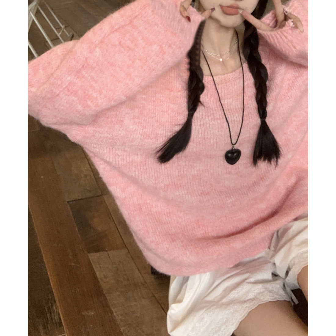 ミニミニストア miniministore バックオープンリボンニットトップス韓国風 （グレー） グレー