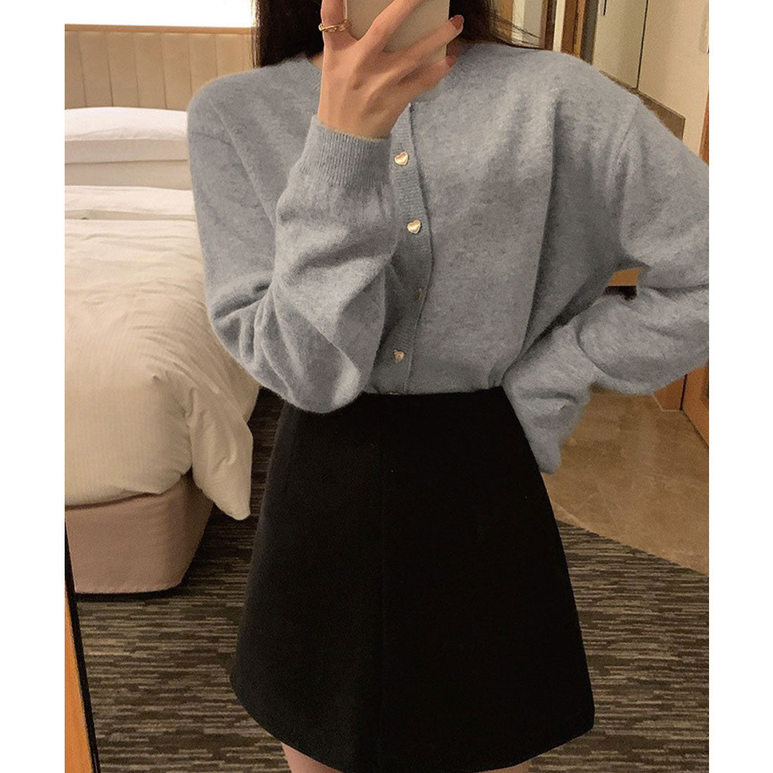 ミニミニストア miniministore ニットカーディガン レディース 韓国風 （ライトベージュ） ライトベージュ