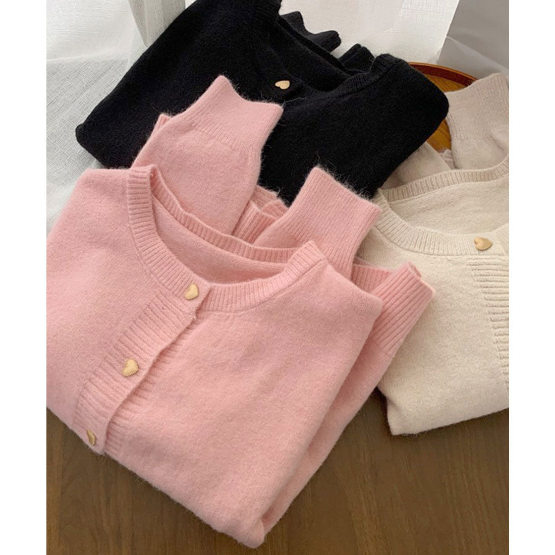 ミニミニストア miniministore ニットカーディガン レディース 韓国風 （ライトベージュ） ライトベージュ