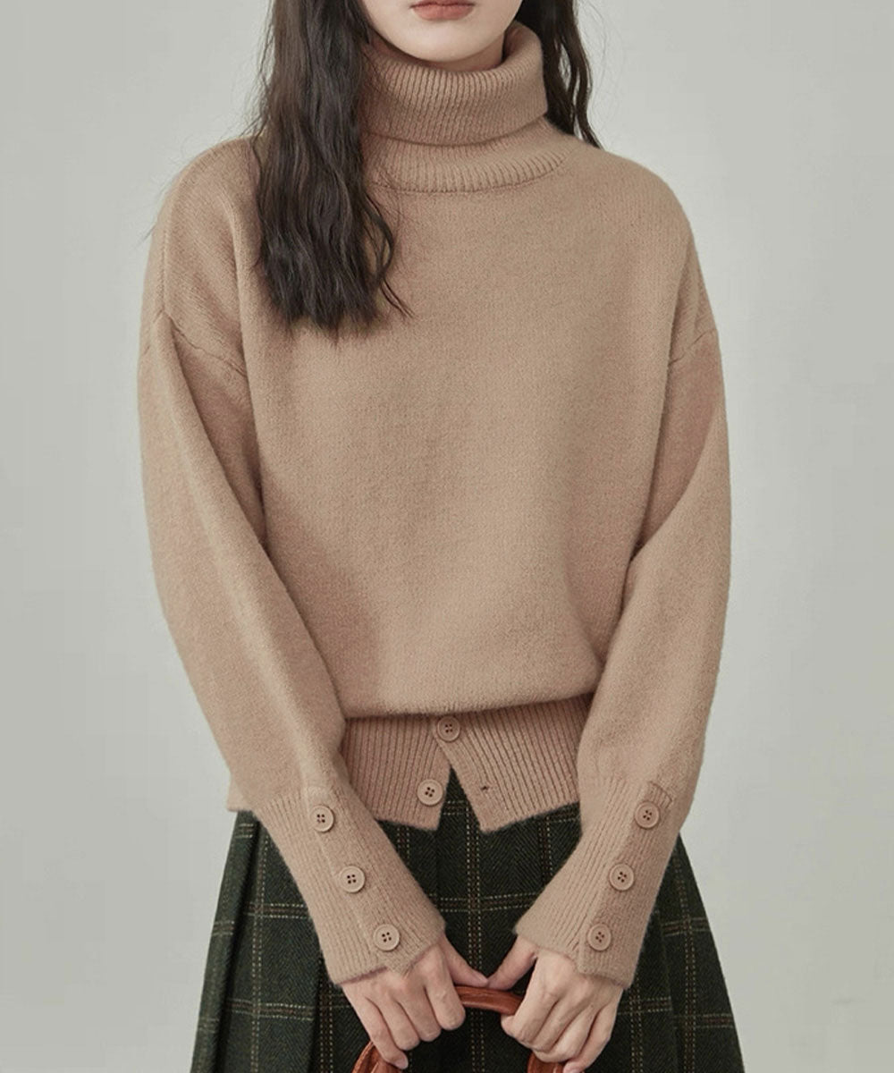 ミニミニストア miniministore タートルネックリブニット トップス秋冬服 （ブラック） ブラック