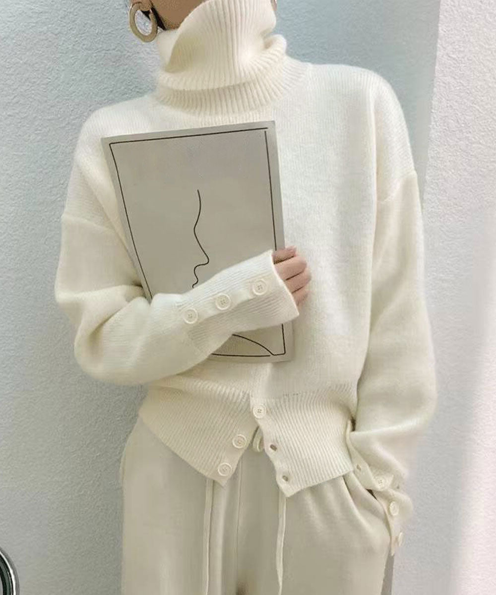 ミニミニストア miniministore タートルネックリブニット トップス秋冬服 （ブラック） ブラック
