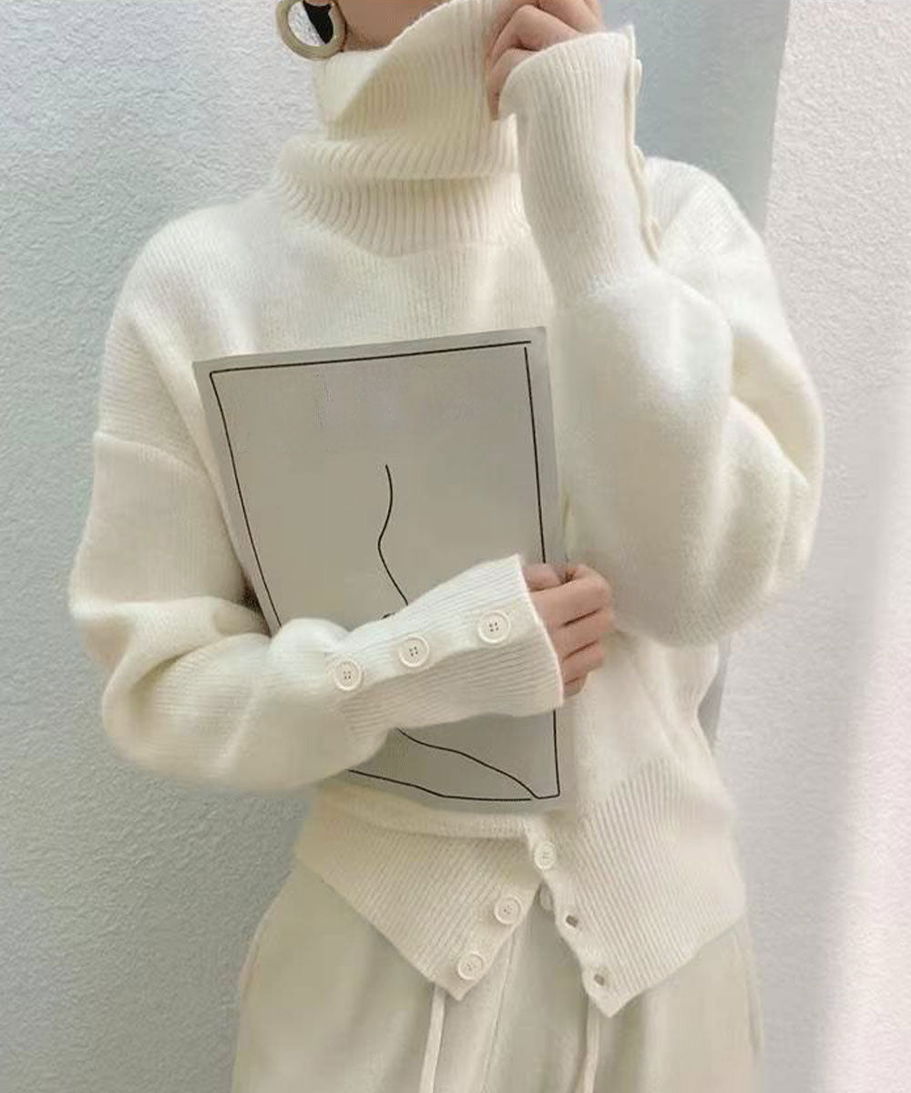 ミニミニストア miniministore タートルネックリブニット トップス秋冬服 （ブラック） ブラック