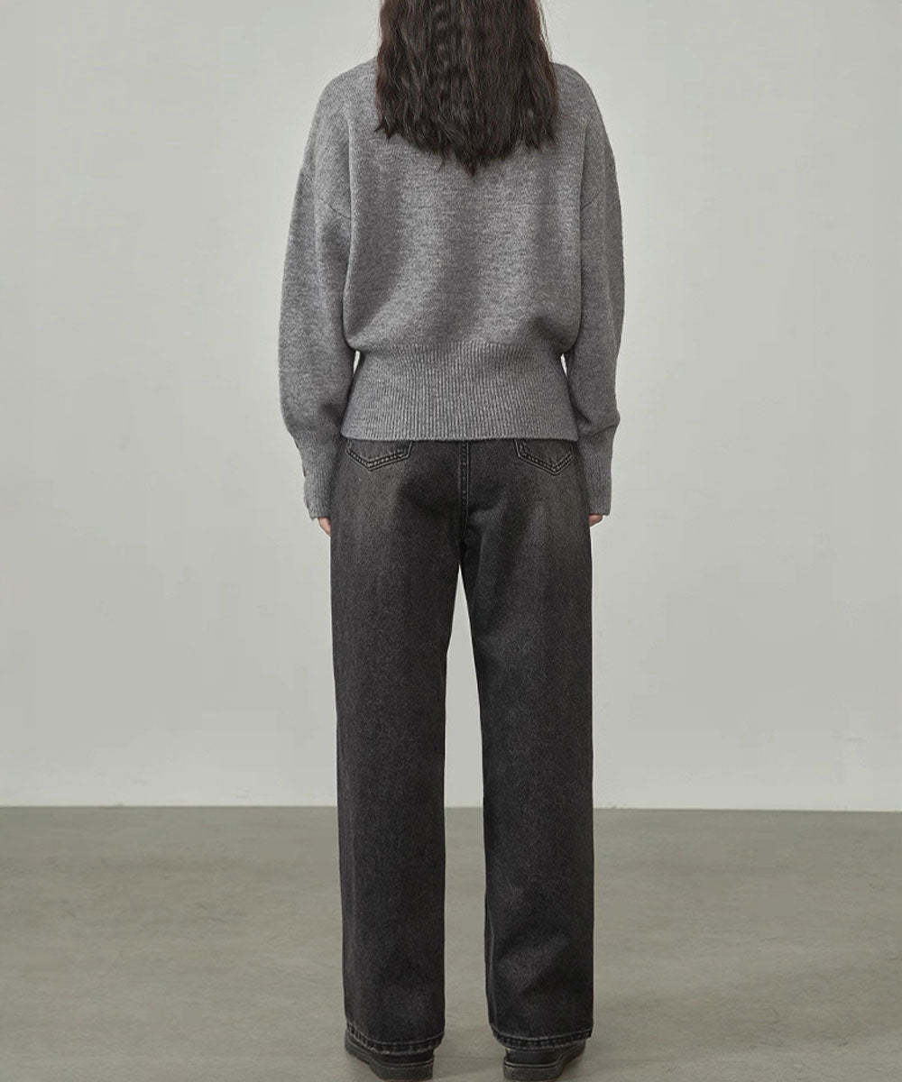 ミニミニストア miniministore タートルネックリブニット トップス秋冬服 （ブラック） ブラック
