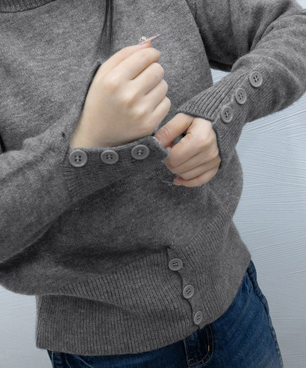 ミニミニストア miniministore タートルネックリブニット トップス秋冬服 （ブラック） ブラック