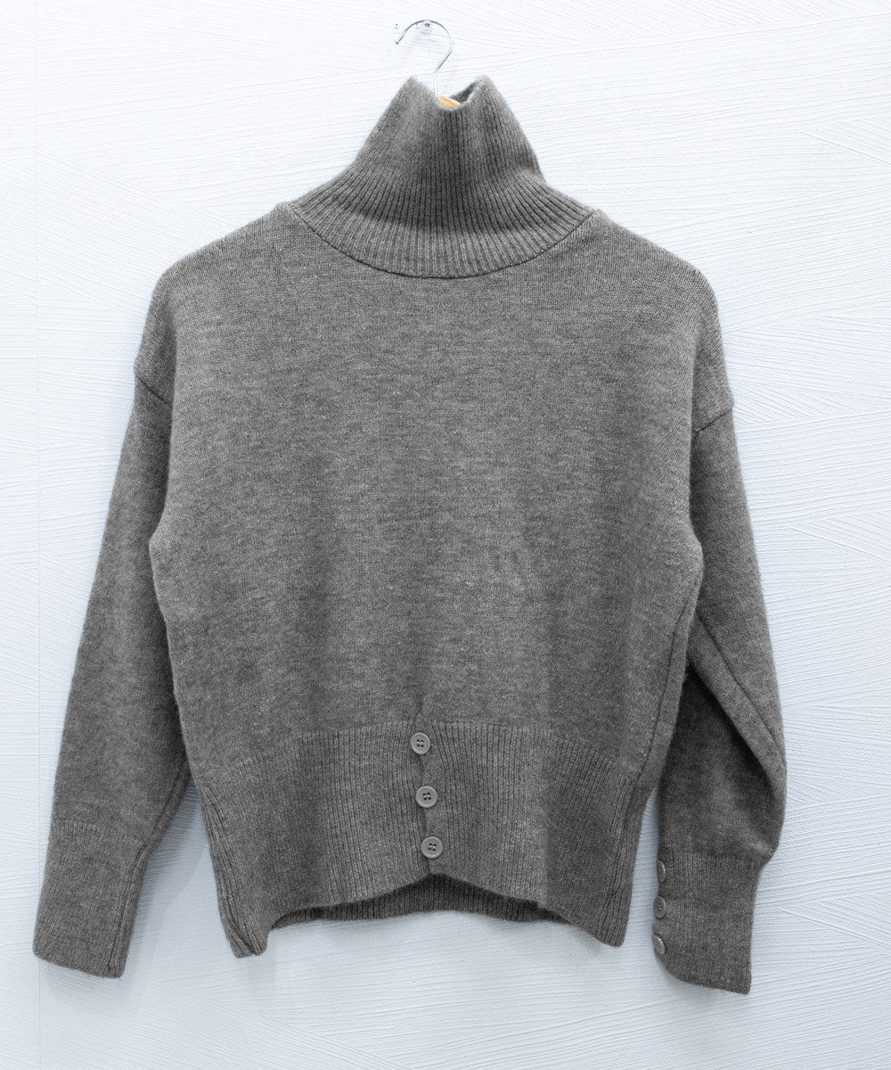 ミニミニストア miniministore タートルネックリブニット トップス秋冬服 （ブラック） ブラック