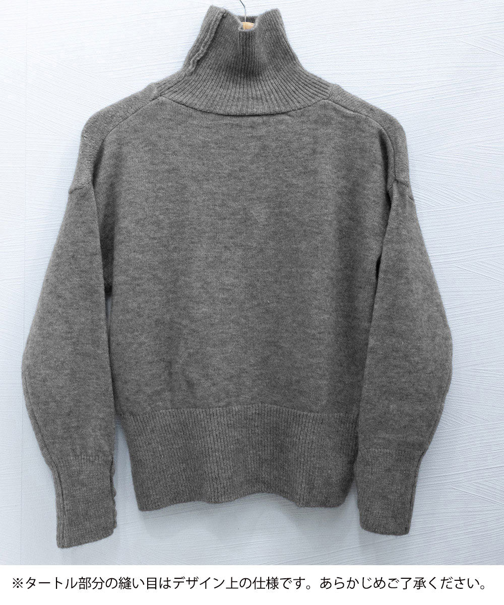 ミニミニストア miniministore タートルネックリブニット トップス秋冬服 （ブラック） ブラック