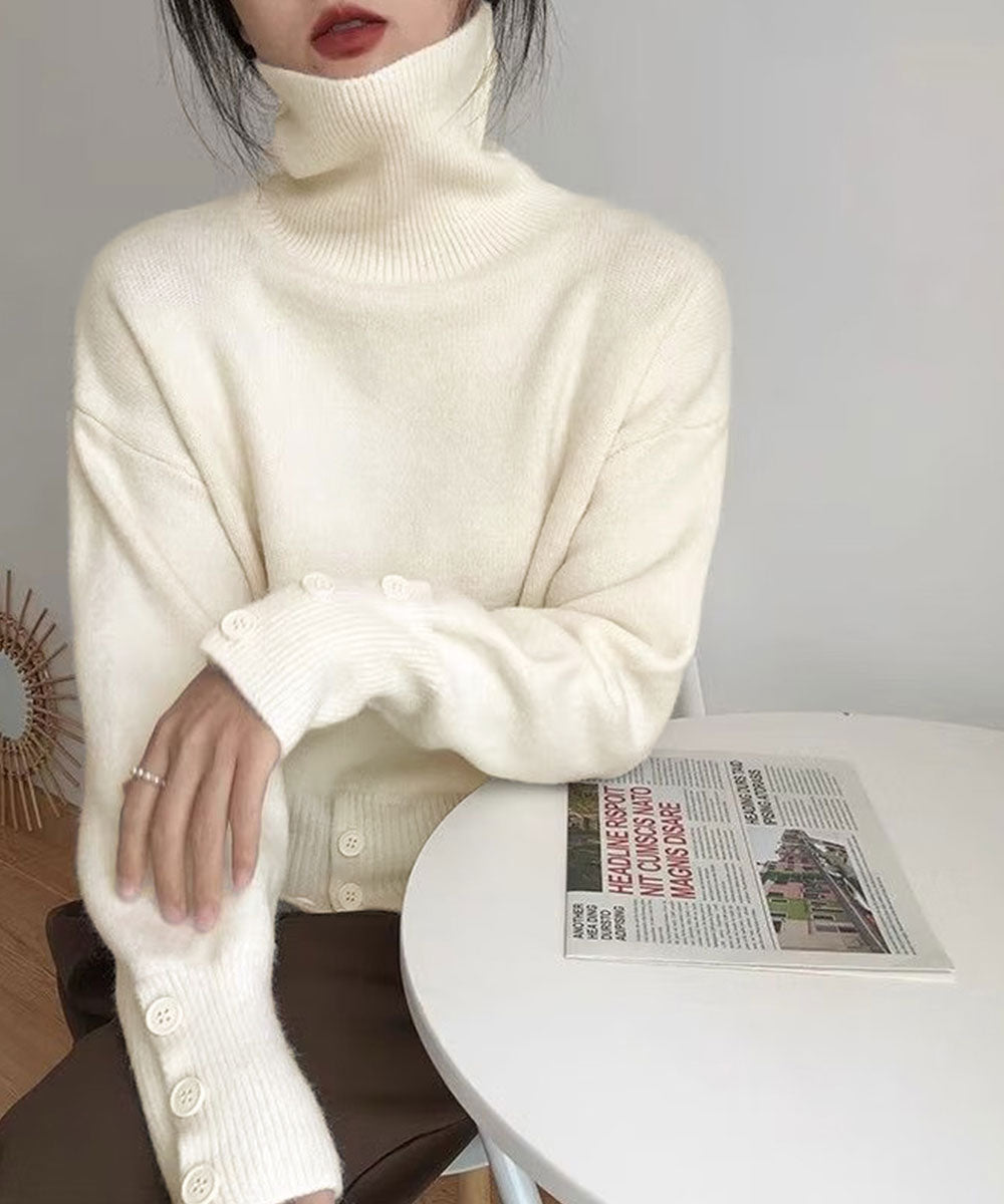 ミニミニストア miniministore タートルネックリブニット トップス秋冬服 （オフホワイト） オフホワイト