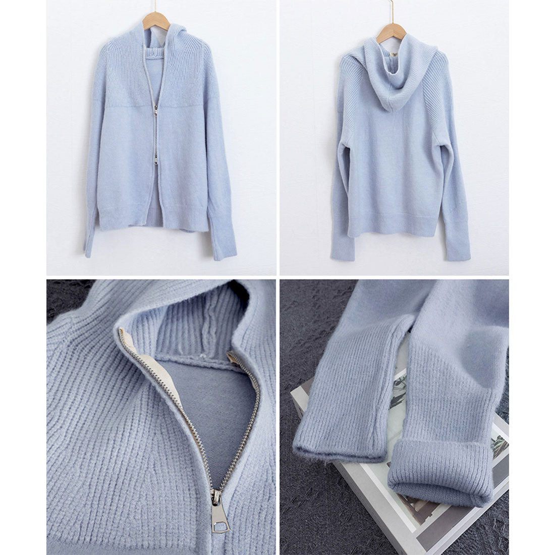 ミニミニストア miniministore ダブルジップニットカーディガン 羽織 春 （ベージュ） ベージュ