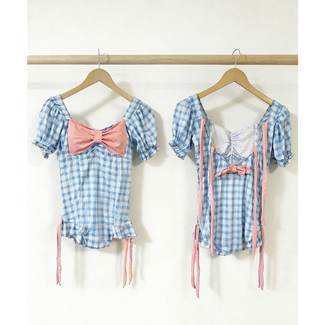 ミニミニストア miniministore ギンガムチェック リボン ワンピース水着 【返品不可商品】 （ブルー） ブルー