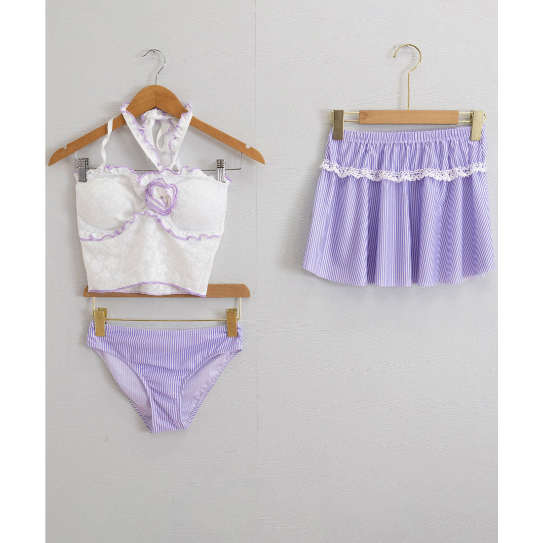 ミニミニストア miniministore 花柄レースフリル水着三点セット体型カバー 【返品不可商品】 （ピンク） ピンク