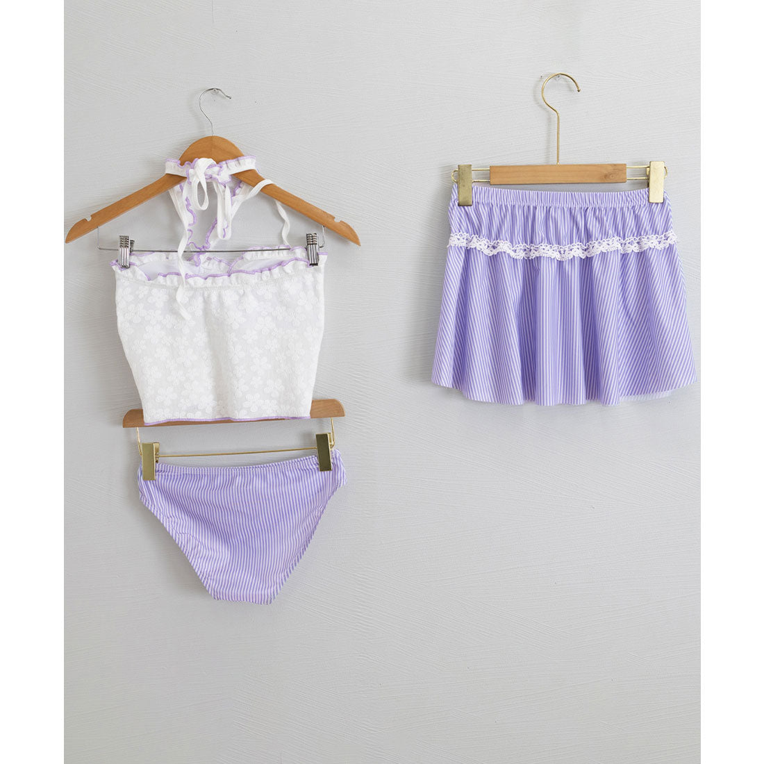 ミニミニストア miniministore 花柄レースフリル水着三点セット体型カバー 【返品不可商品】 （ピンク） ピンク