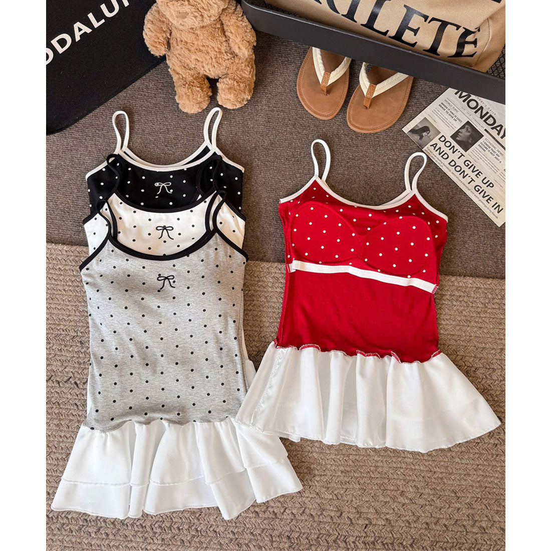 ミニミニストア miniministore ドット柄キャミソール チョーカー付き夏服 （ブラック） ブラック