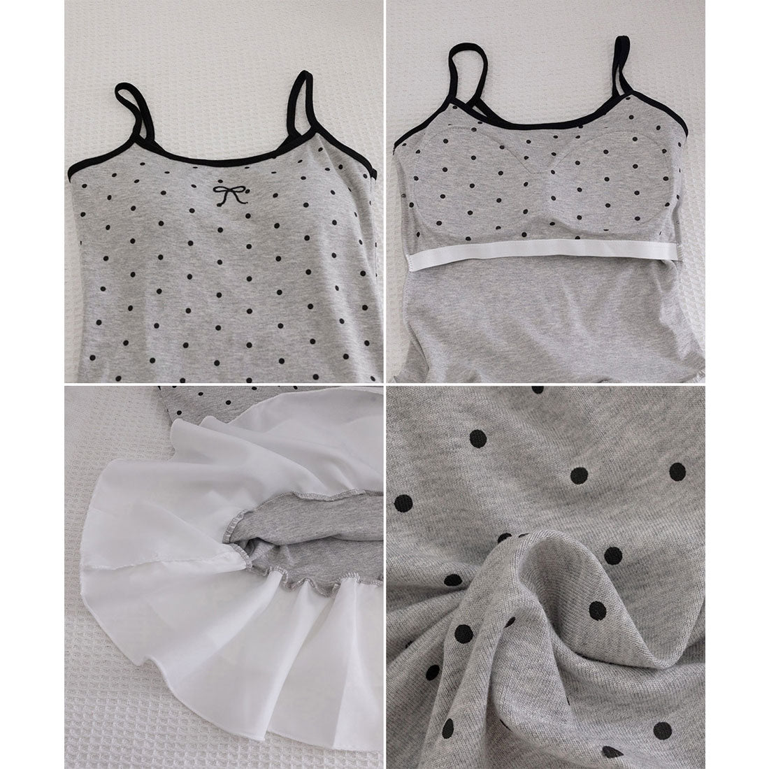 ミニミニストア miniministore ドット柄キャミソール チョーカー付き夏服 （ブラック） ブラック