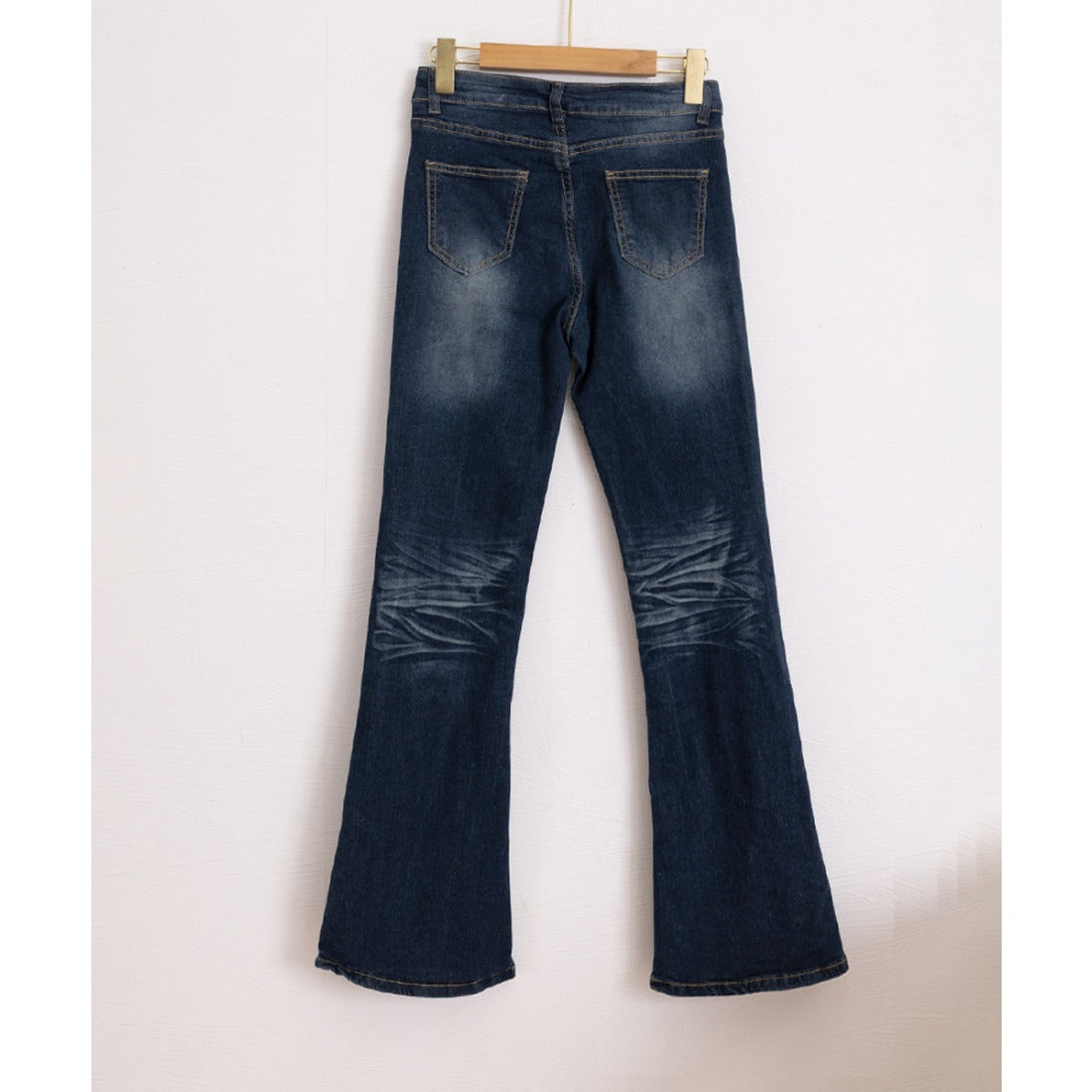 ミニミニストア miniministore セミフレアデニムパンツレトロデニムパンツ （インディゴブルー） インディゴブルー