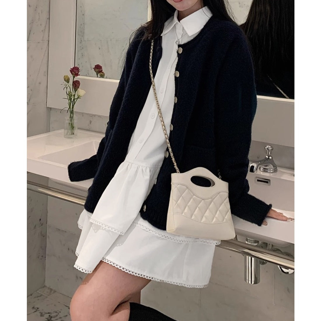 ミニミニストア miniministore ティアードチュニックシャツワンピース長袖 （ホワイト） ホワイト