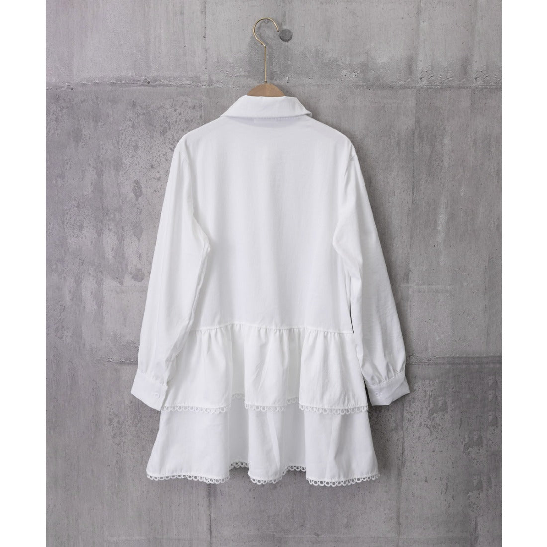 ミニミニストア miniministore ティアードチュニックシャツワンピース長袖 （ホワイト） ホワイト
