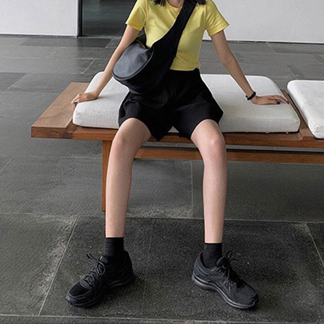 レディース ハイウエスト ハーフパンツ