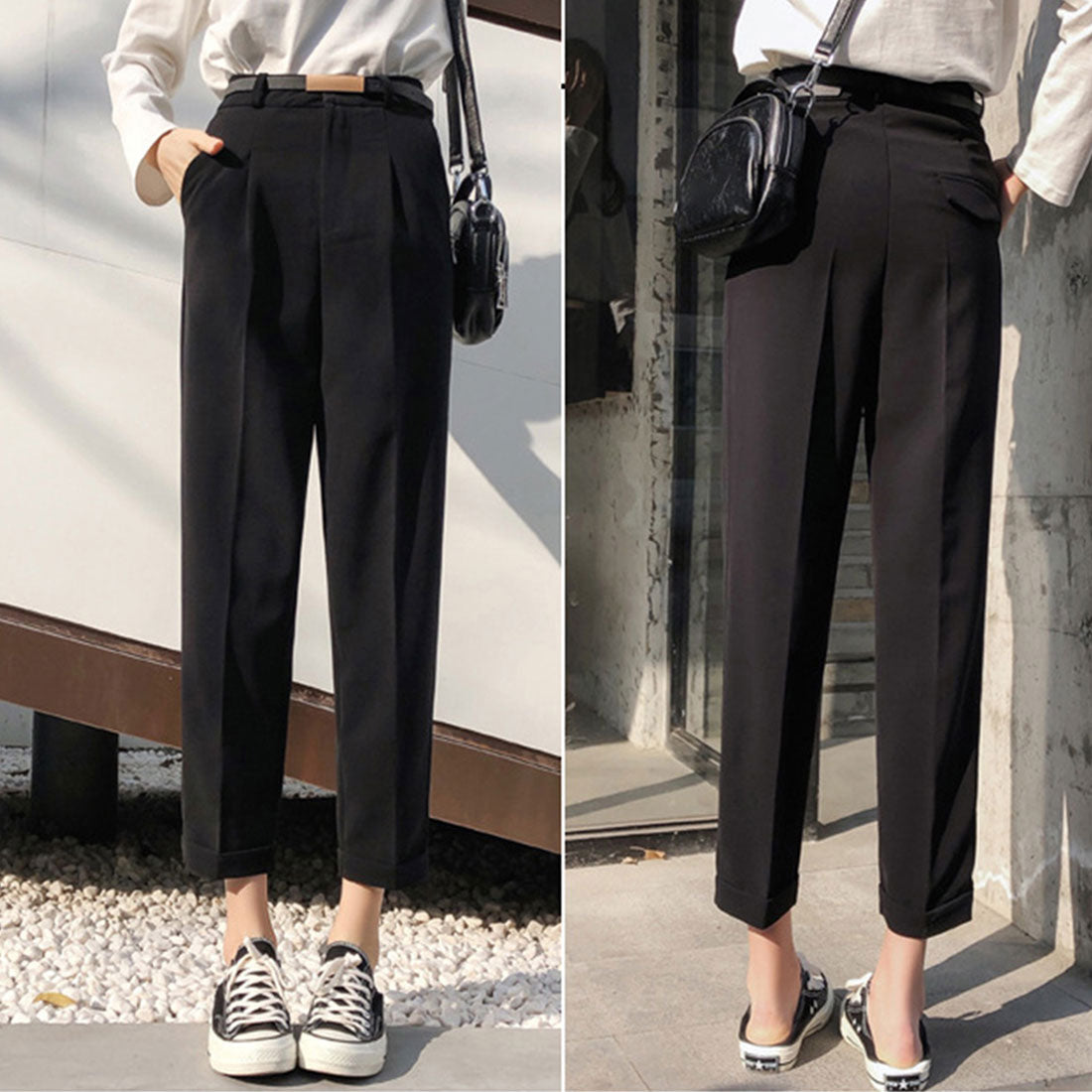 センタープレスパンツ レディース