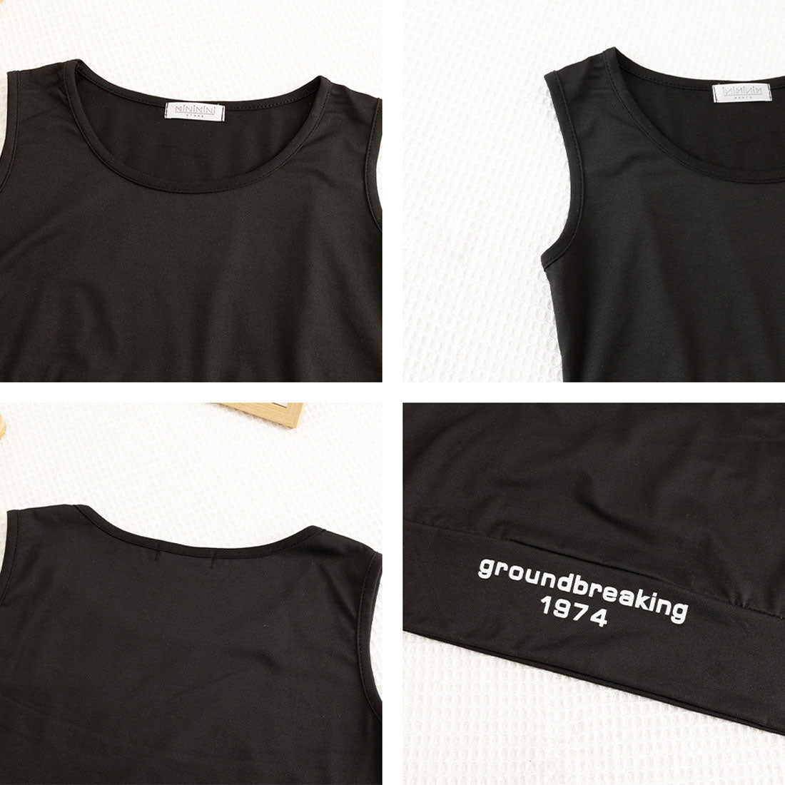 ヘソ出しtシャツ タンクトップ 韓国 ホワイト+ブラック
