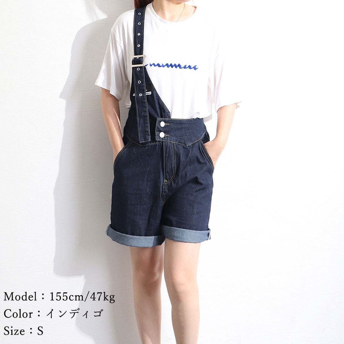 デニムサロペット ショートオーバーオール