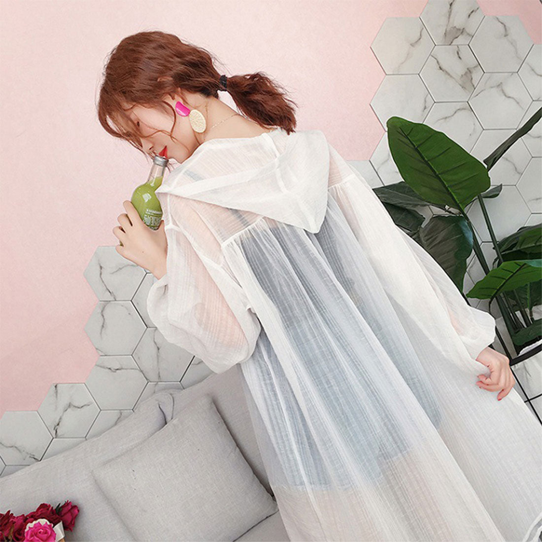 シフォンシアーカーディガン 薄手羽織り