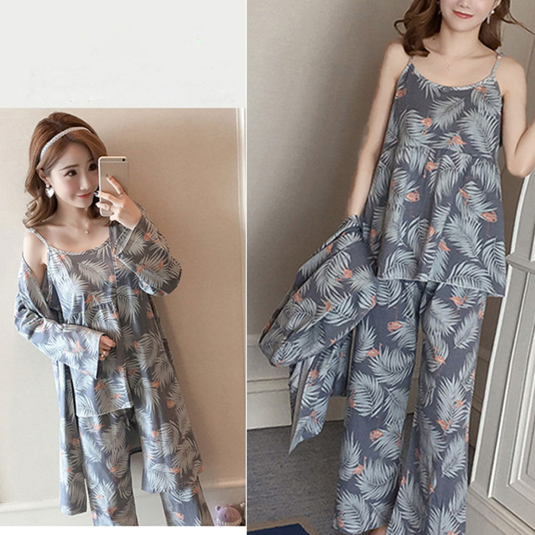 花柄ルームウェア 3点セット レディース