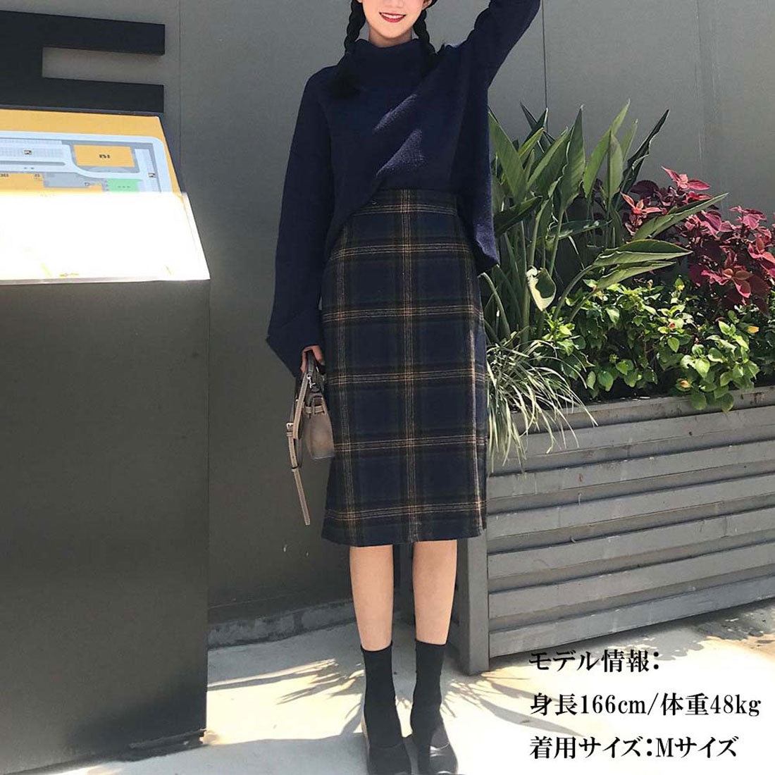 チェックスカート レディース