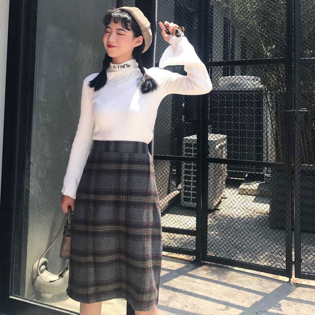 チェックスカート レディース
