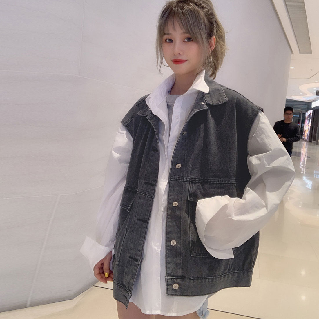 ベスト レディースデニムベスト 韓国ジレ