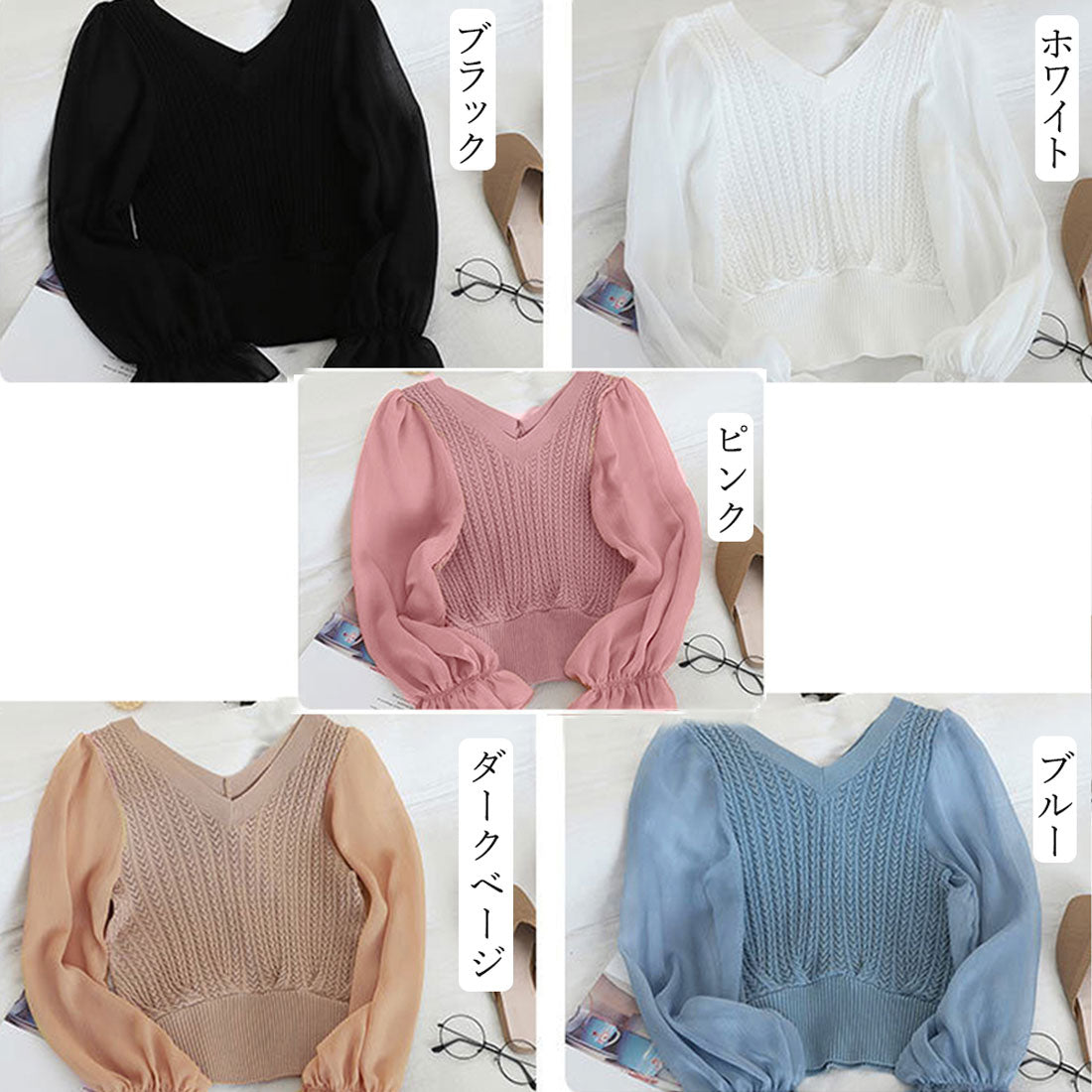 レディース ニットトップス  韓国 秋服