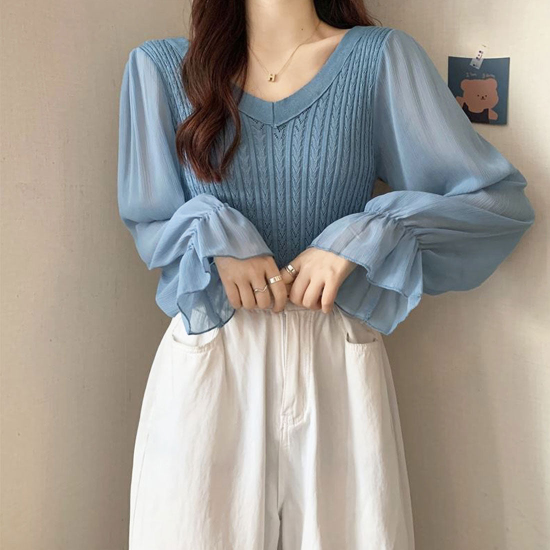 レディース ニットトップス  韓国 秋服