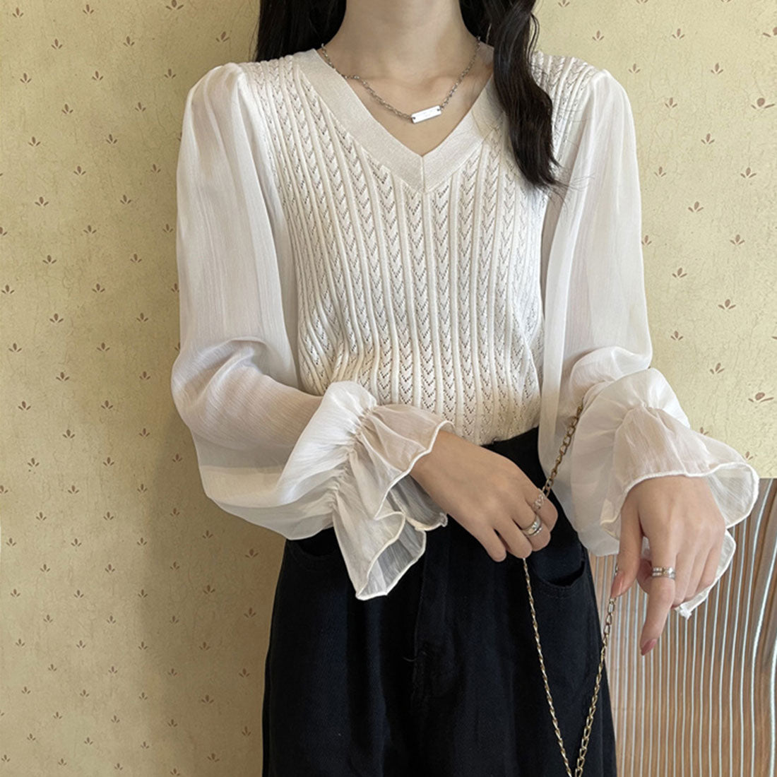 レディース ニットトップス  韓国 秋服